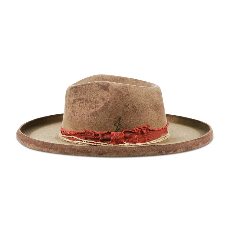 Hats Vintage Fedora Firm Wool Felt Panama Hat Lining Distressed/Burned Handmade B