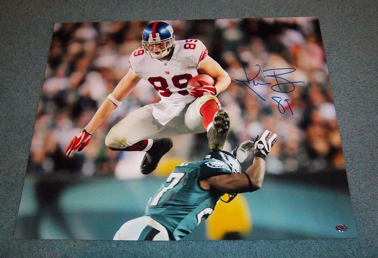 NY Giants Kevin Boss Signed Autographed 16x20 Photo Poster painting Super Bowl Champs B