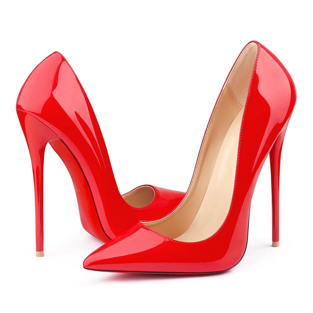 160mm Sky-High High Heels Red Bottom Shoes Classic Pointed Stiletto Heels-MERUMOTE