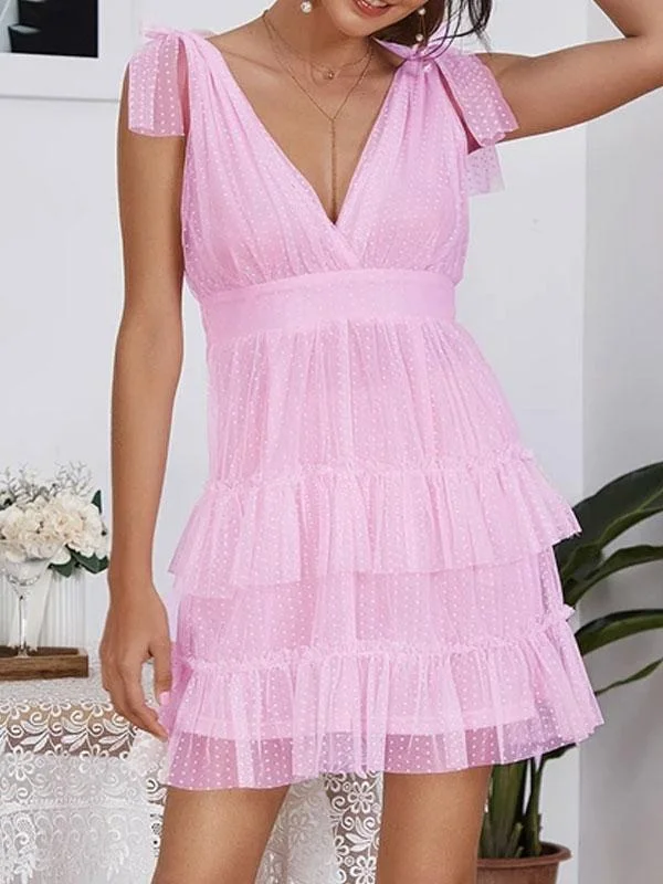 Tip up v neck dress