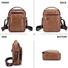 BAIGIO Leder Umh&auml;ngetasche Herren Schultertasche Vintage M&auml;nner Tasche Crossbody Bag Herrentasche zum Umh&auml;ngen Ledertasche mit Abnehmbarem Gurt f&uuml;r Business Arbeit Reise