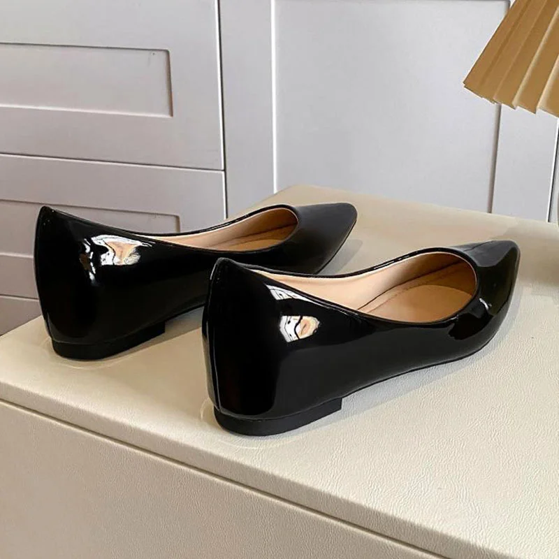 Breakj Breakj New Spring And Autumn French Nude Color In High-End Pointed Flat Shoes Women's Light-Mouthed Shoes Commute Fashion Single Shoes