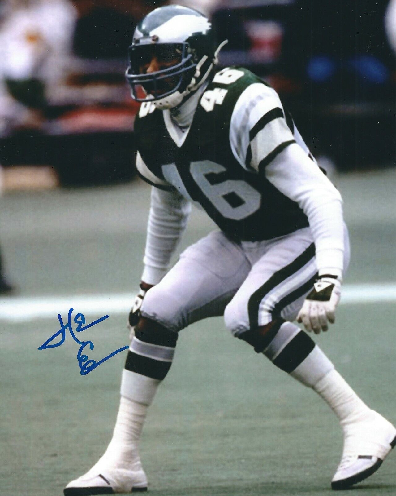 Autographed HERM EDWARDS Philadelphia Eagles 8x10 Photo Poster painting w/COA