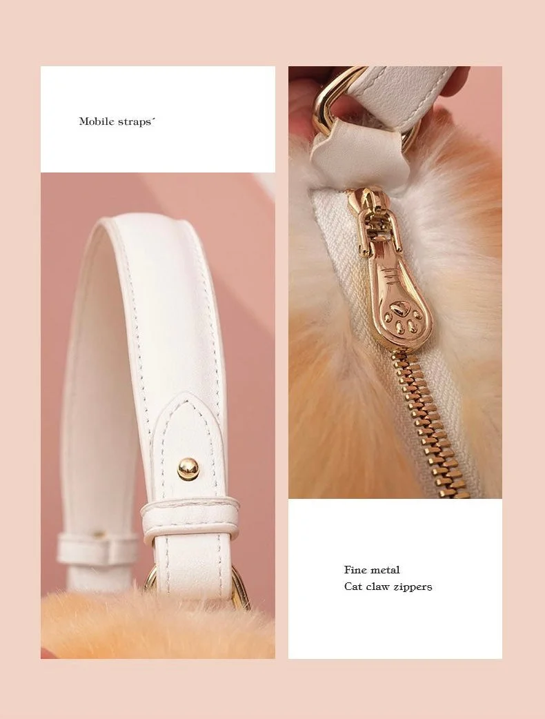 Fluffy Orange Cat Bag Cat Purse