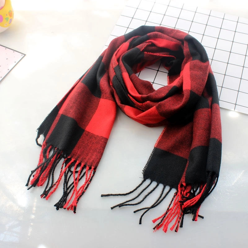 Autumn And Winter Children’s Scarf Scarf Dual-use Autumn And Winter Warm Baby Cashmere Scarf Plain Plaid Women’s Scarf