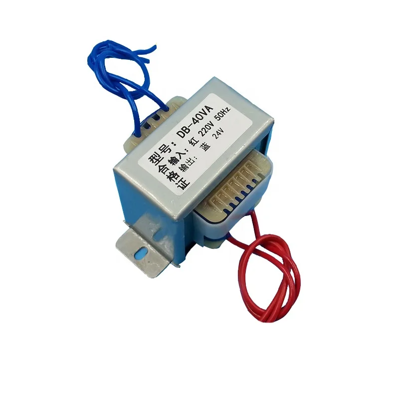 40VA 220V to 24V Power Transformer Single-Phase Step-Down Transformer 40W AC24V 1.5A EI66 Transformer with Lead Wire