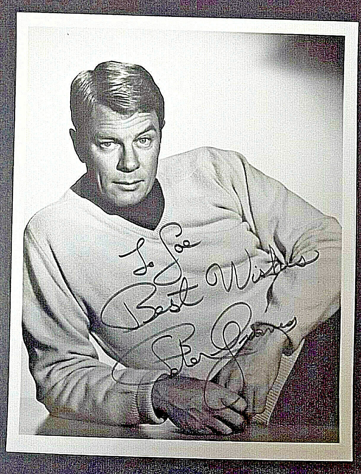 PETER GRAVES AS JIM PHELPS (MISSION IMPOSSIBLE) ORIGINAL AUTOGRAPH Photo Poster painting *