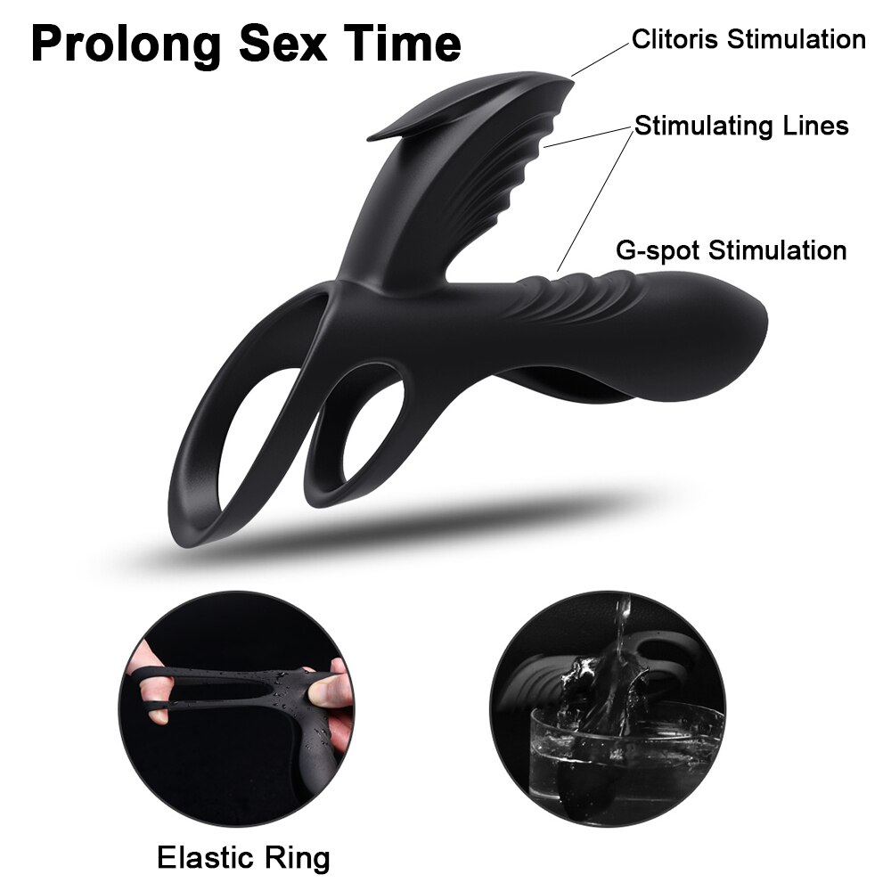 Elastic Silicone Vibrating Cock Ring for Enhanced Intimacy