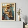 (US Only)Full Embroidery cotton Thread 11CT Printed Dog Cross Stitch Kit 40x50cm