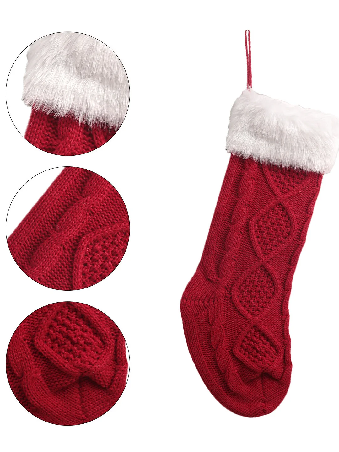 Christmas Plush Knit Socks Pendant Decoration Gift Bag