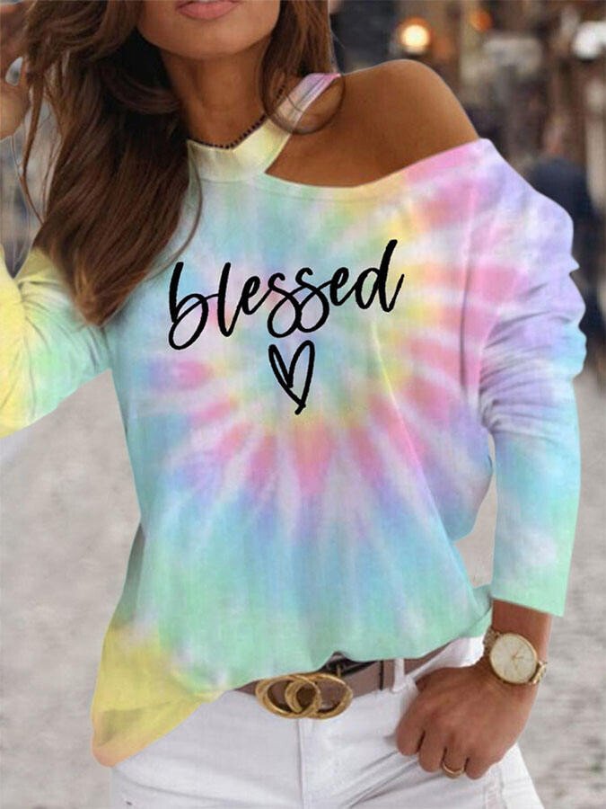 Off-The-Shoulder Tie-Dye Bless Top