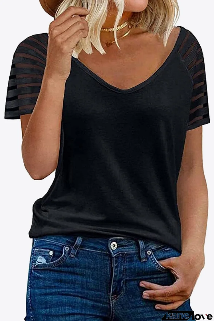 V-Neck Raglan Sleeve Tee