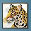 Papier quilling l&eacute;opard-sp&eacute;cial forme diamant peinture-30*30cm