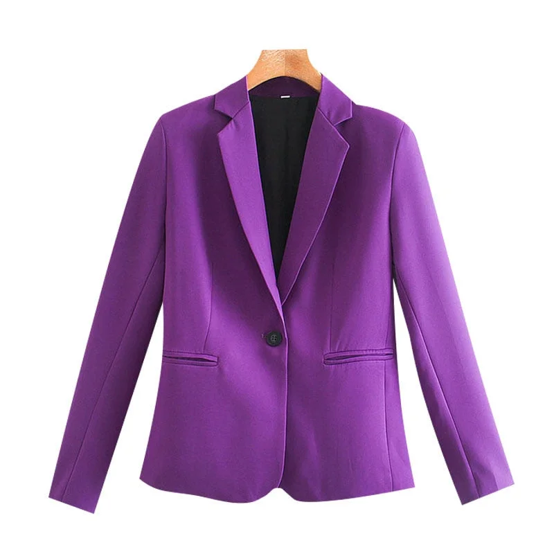 KPYTOMOA Women 2020 Fashion Office Wear Basic Blazer Coat Vintage Long Sleeve Pockets Female Outerwear Chic Tops