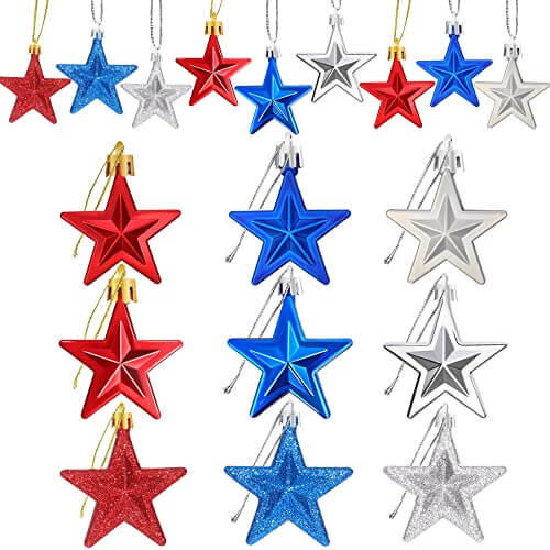 Patriotic Star Ornaments (72 PCS)