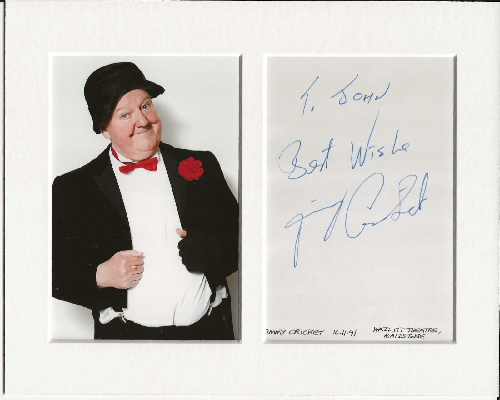 Jimmy Cricket comedian genuine authentic autograph signature and Photo Poster painting AFTAL COA