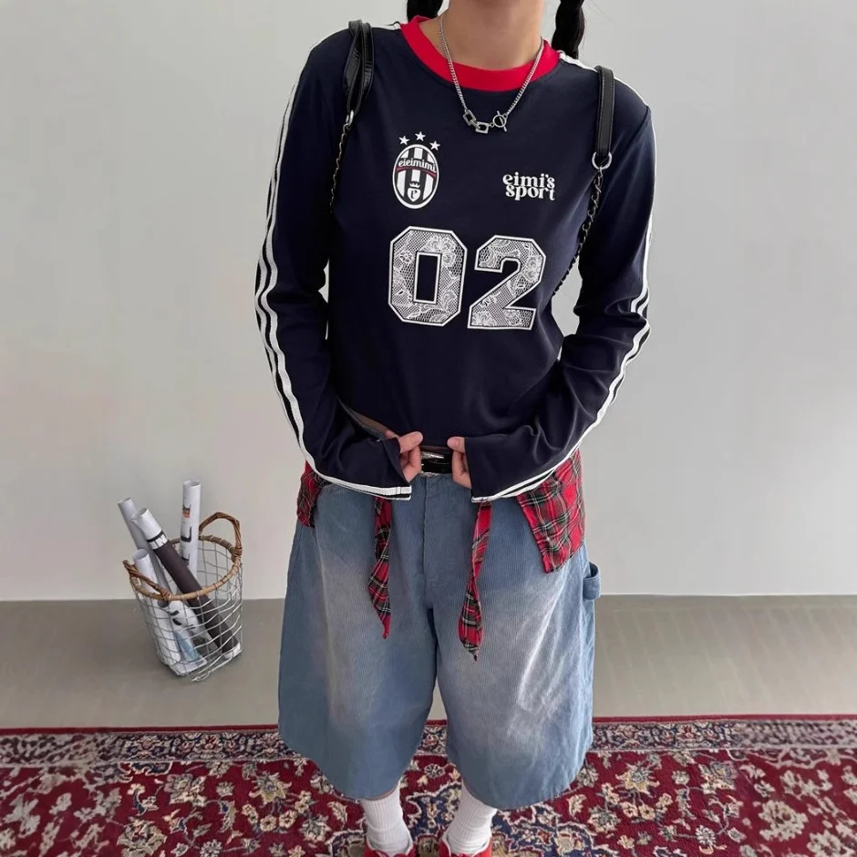 Sdrawing Sdrawing Digital Print T-Shirt Girl Y2K New Slimming Hottie Short-Sleeved Bottom Shirt