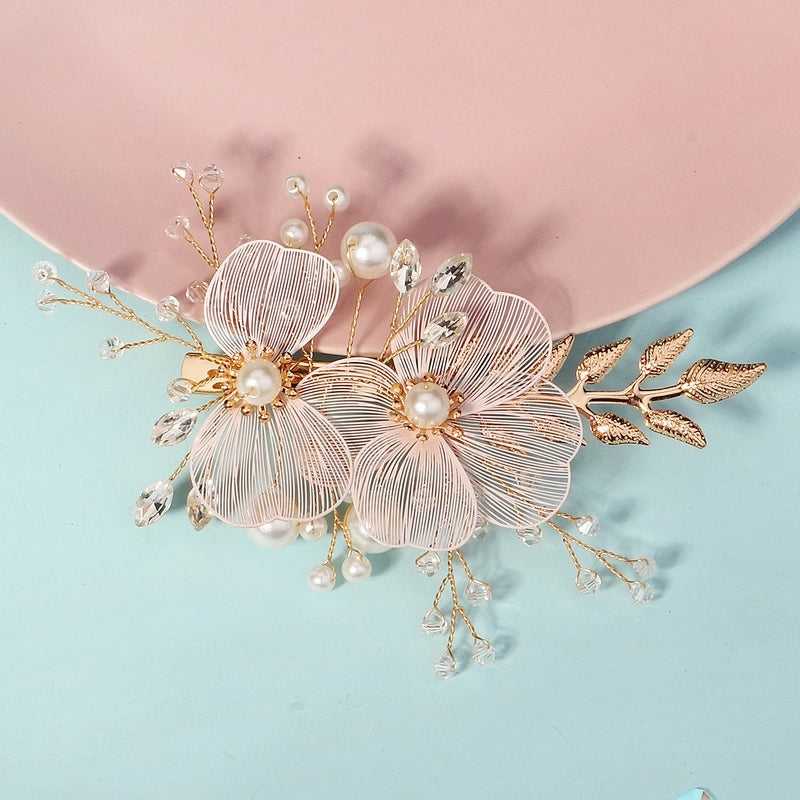 Women’s Pastoral Flower Rhinestone Hair Clip