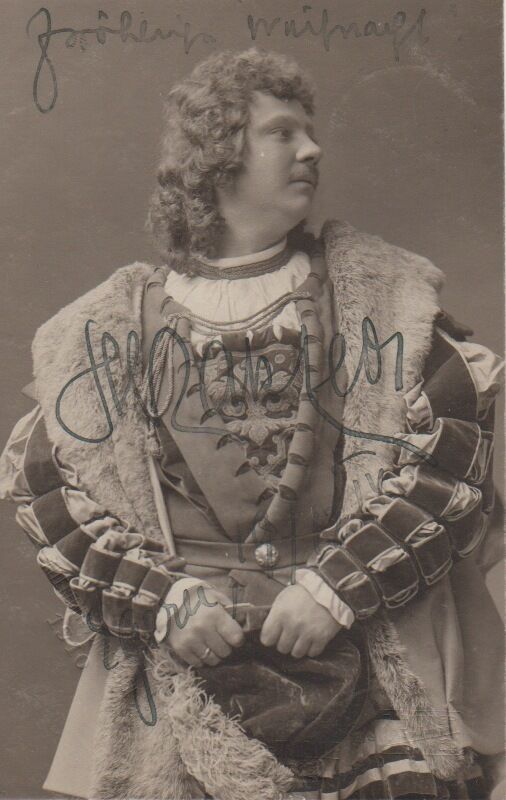 Leo Slezak Tenor Oper signed 4x6 inch vintage postcard autograph