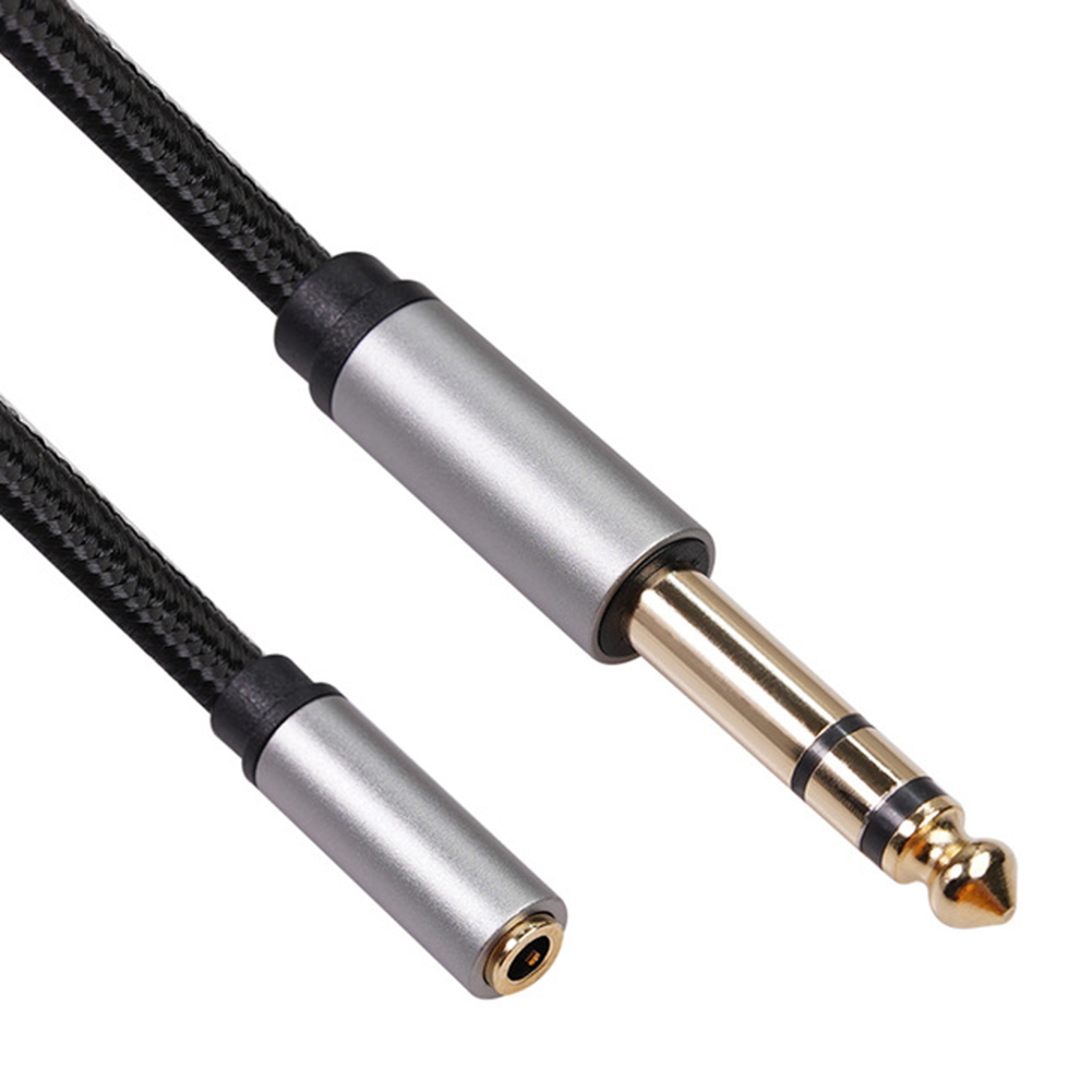 

3.5mm Female to 6.35mm Male Braided Cable TRS 1/8 Jack to 1/4 Plug Adapter, 0.3m, 501 Original
