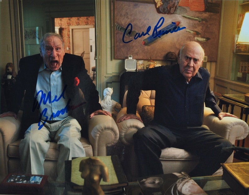 Mel Brooks and Carl Reiner Signed Photo Poster painting X2 8x10 w coa