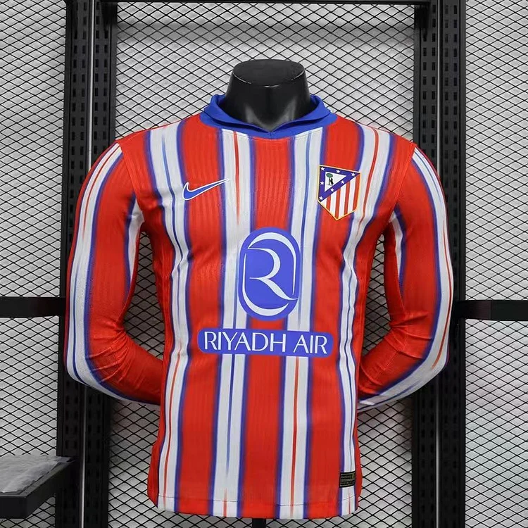 24-25 Atletico Madrid Home Long Sleeve Player Edition