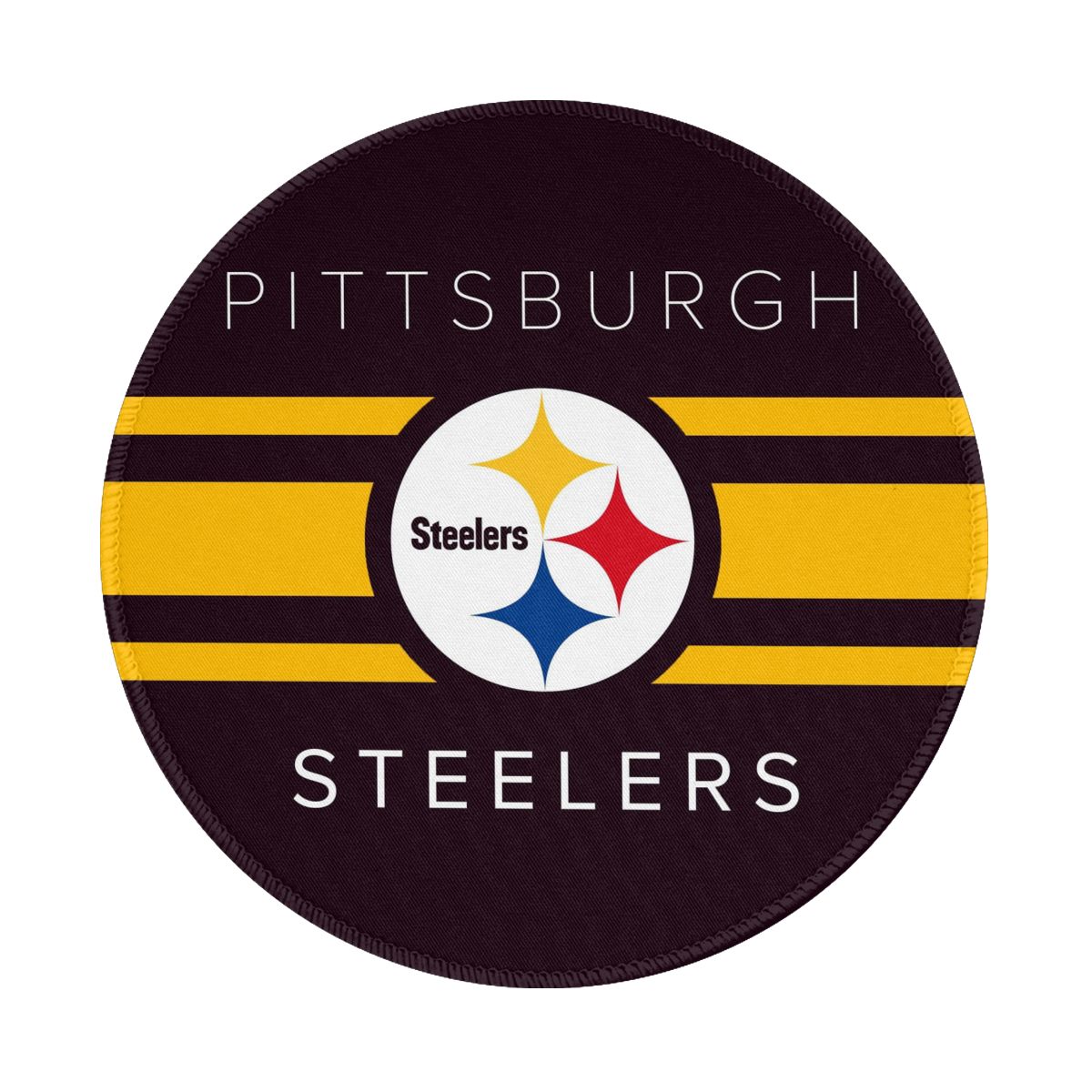 Pittsburgh Steelers Gold Stripes Gaming Round Mousepad for Computer Laptop