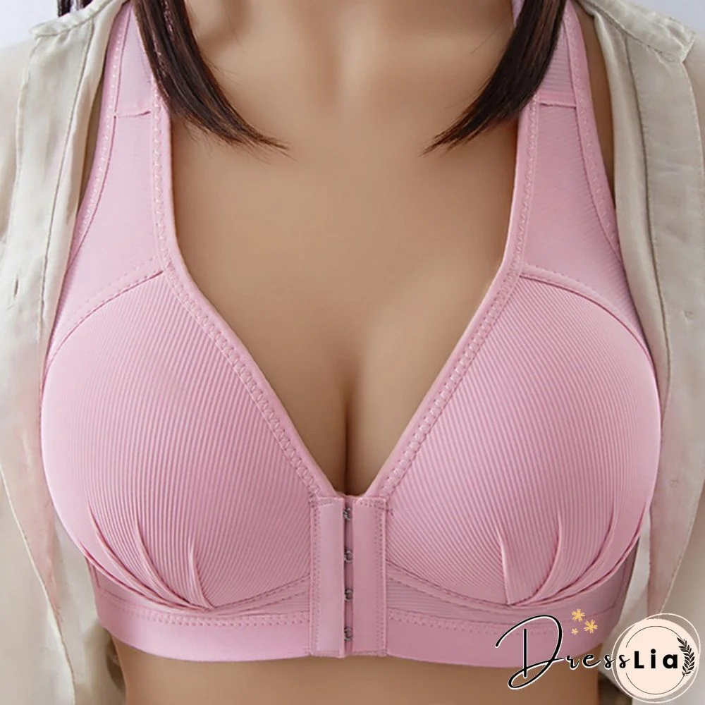 Sexy Plus Size Front Closure Sports Bra Push Up Fitness Underwear Shockproof BreathableGym Fitness Running Yoga Sports Top