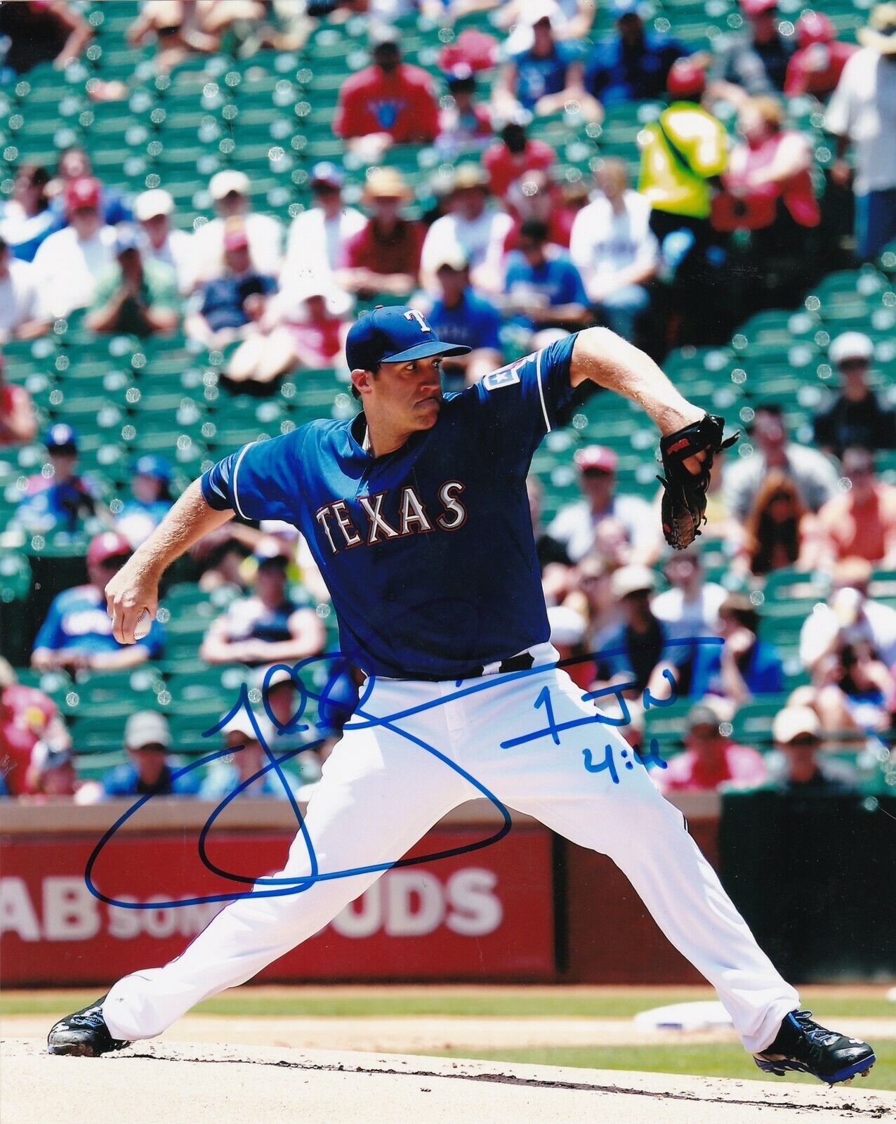 JOSH LINDBLOM TEXAS RANGERS ACTION SIGNED 8x10