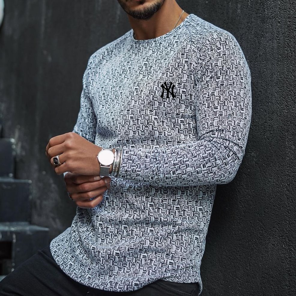 Casual Round Neck Long Sleeve T-shirt
