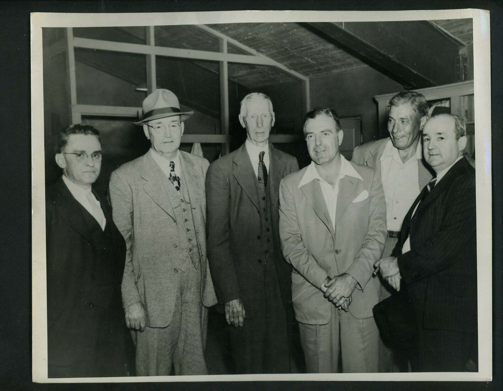 Connie Mack & Chief Bender c. 1940 Press Original Photo Poster painting Philadelphia Athletics