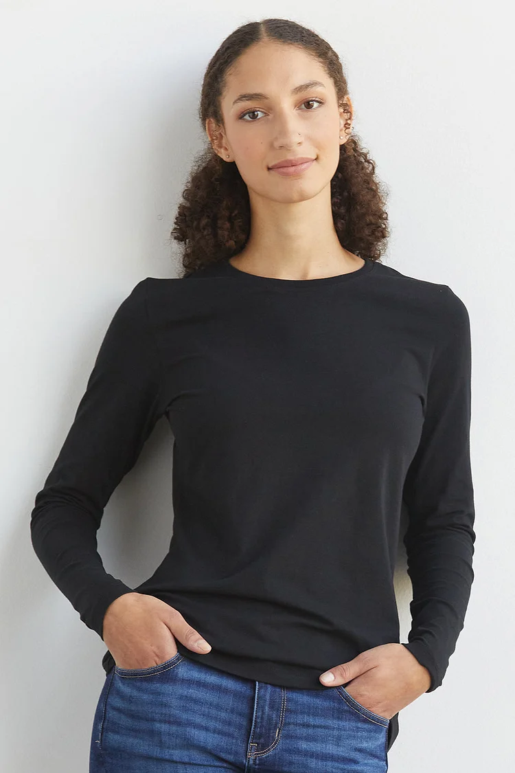 Women's Organic Long Sleeve Crew Neck T-shirt