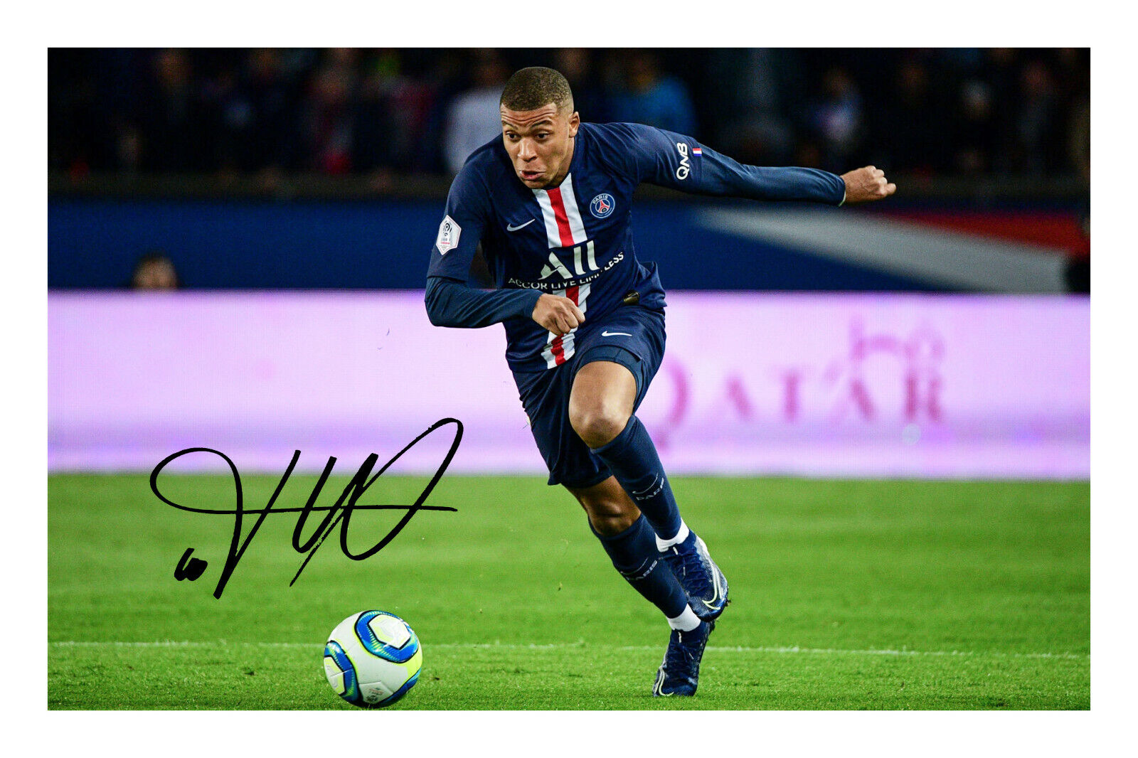 Kylian Mbappe Signed A4 Autograph Photo Poster painting Print Football Paris Saint Germain PSG