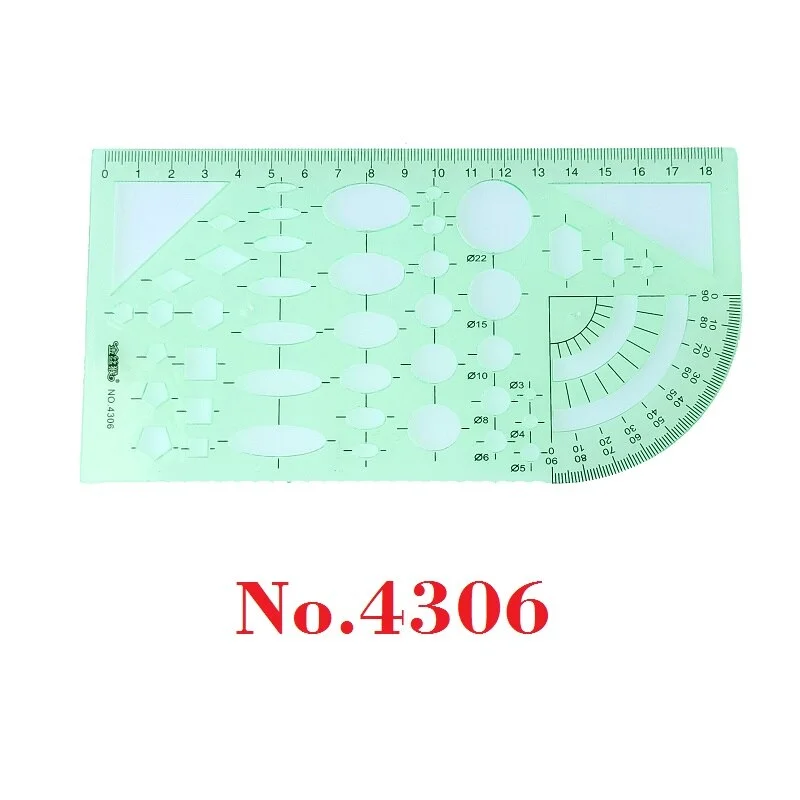 Plastic Geometric Template Ruler Set Circle,Oval,Arc,Triangle,Hexagons templates ruler No.4306/4307/4315/4316/4317