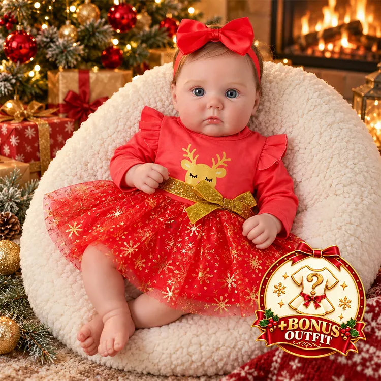 Babeside Sage 12''/16"/20" Silicone Reborn Baby Doll &ndash; Christmas Girl Doll with Reindeer Dress & Holiday Gift