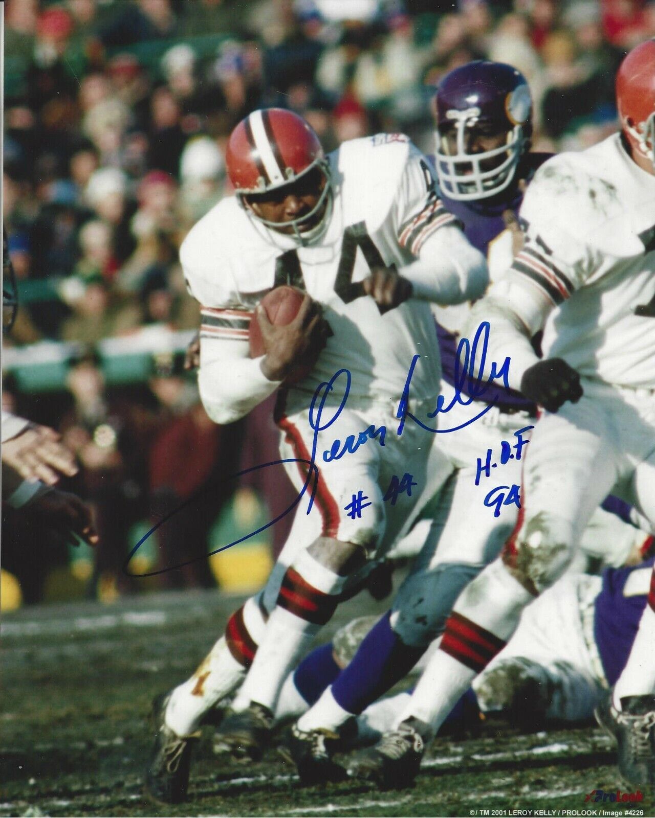 Leroy Kelly autographed 8x10 Cleveland Browns HOF#1