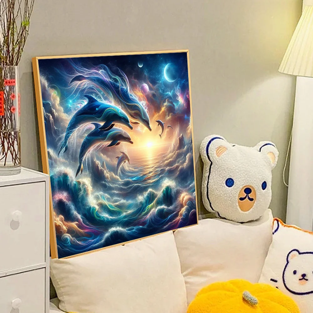 Diamond Painting - Full Round Drill - Dolphin(Canvas|40*40cm)