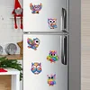 (US Local)6Pcs Acrylic  Owls Diamond Painting Fridge Magnet for Fridge Whiteboard