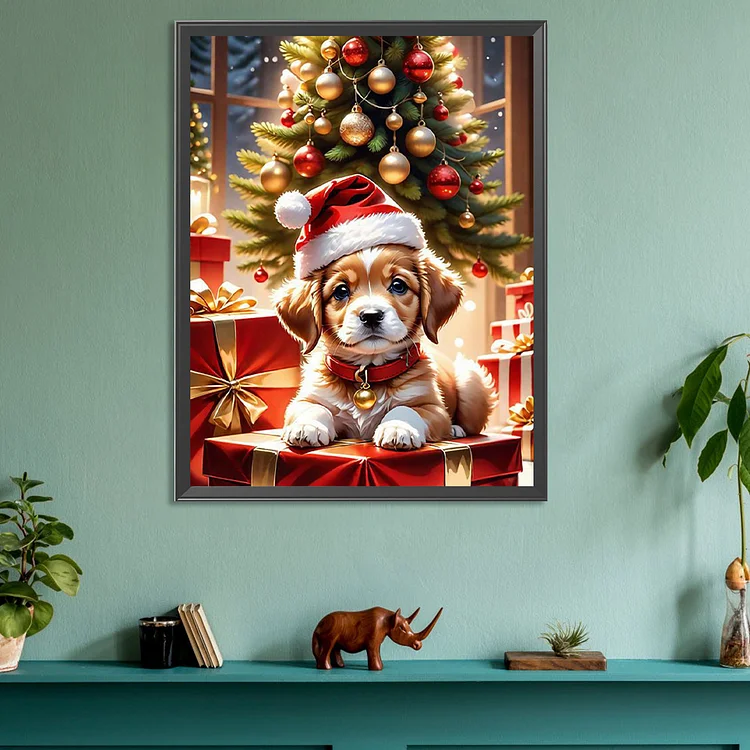 Diamond Painting Santa's Dog – Diamonds Wizard