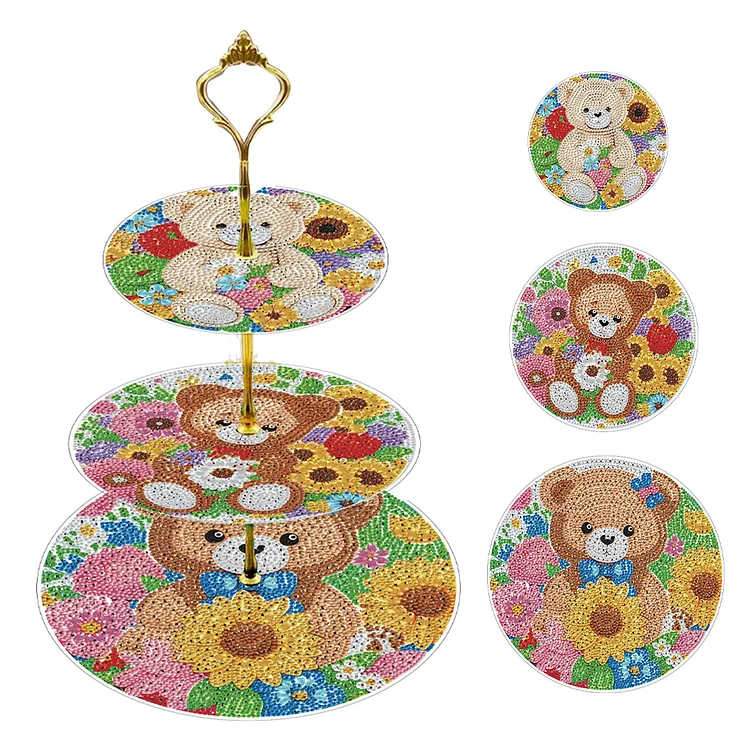 3 Tier Animal Crystal Display Rack Kit 5D DIY Shelf Art Craft Set for Home Decor gbfke