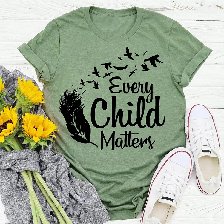 Every Child Matter Feather T-shirt Tee -04344-Annaletters