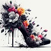 Black and Red High Heels Full Stamped Cross Stitch 11CT 3-Strand 40x40cm