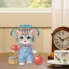 uk.everydayedeals DIY Diamond Painting Acrylic Bobble Head Decoration - Cat Apples