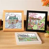 4pcs Cross Stitch - 14CT Stamped - Hut One Two Three Four (16*16cm)、[Everydayedeals]
