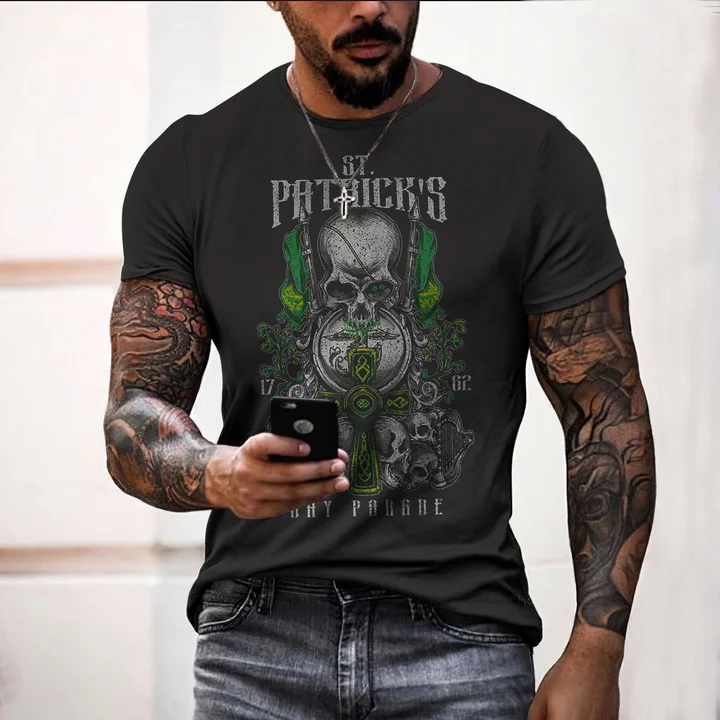 BrosWear St. Patrick'S Day Casual Short Sleeve  T-Shirt