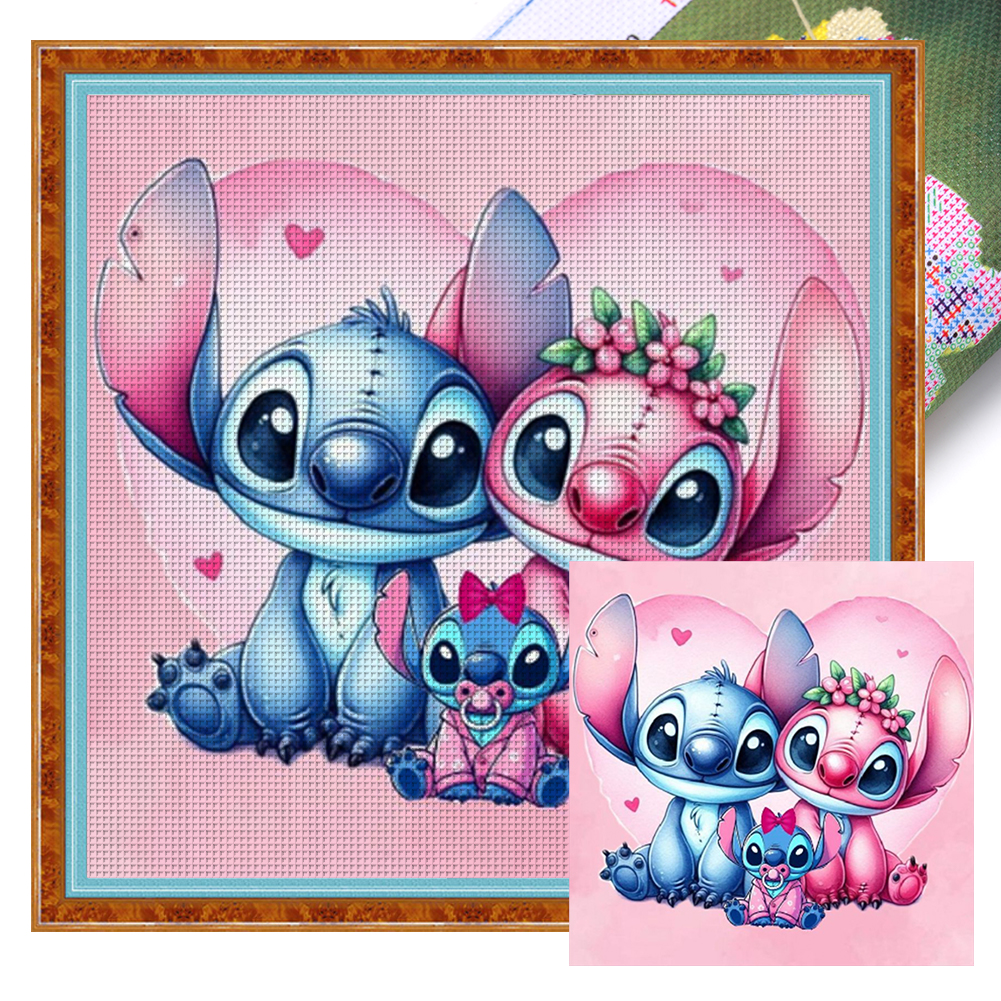 Stitch Family Full 11CT Pre-stamped Canvas(40*40cm) Cross Stitch