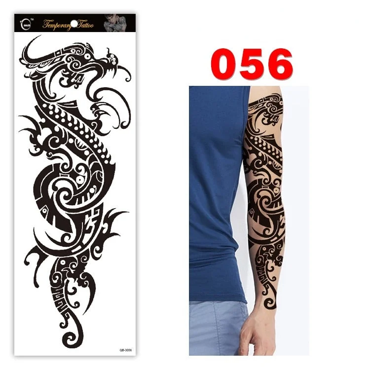 Full Arm Series Temporary Tattoo Full Arm Tattoo Sticker Lasting Waterproof Sweat Flower Arm Full Arm Tattoo Big Picture Sticker