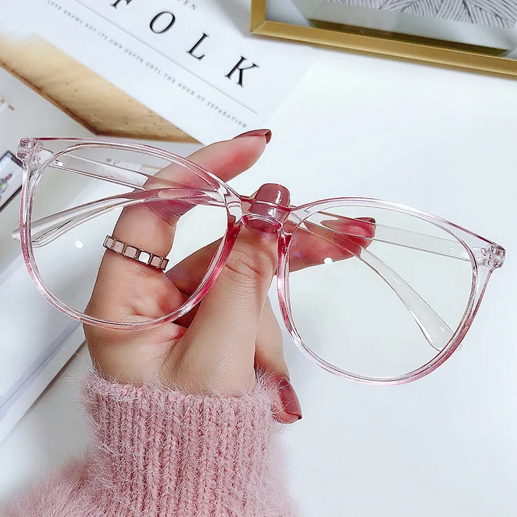 Anti Blue Light Transparent Computer Glasses Frame Women Men Round Eyewear Blocking Glasses Optical Spectacle Eyeglass