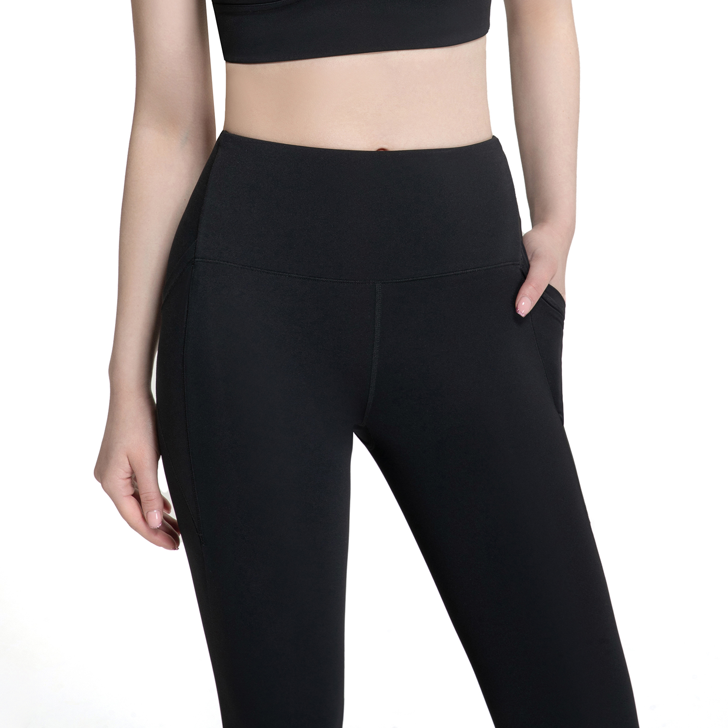 Buy Hergymclothing women's high waist eco friendly butt lifting tummy control yoga pants with slant pockets not see through at an affordable price