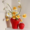 Retro Strawberry Vase Ceramic Ornaments Living Room High Value Light Luxury High-end Creative Exquisite Flower Arrangement Hydroponic Green Plants